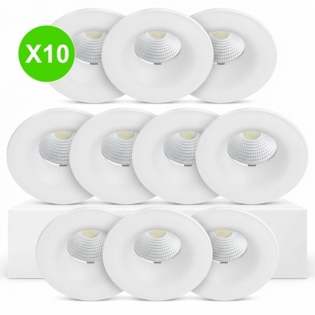 Spot BBC dimmable ARIES 6 W CCT 2700 à 4000K blanc Lot de 10 pièces