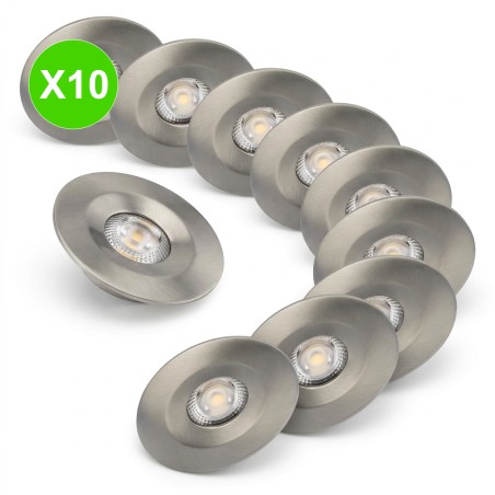Spot BBC dimmable ASPEN 5W CCT 3000/4000K rond nickel Lot de 10 pièces