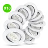 Spot BBC encastré GU10 orientable DLT-ISO 90 blanc Lot de 10 pièces
