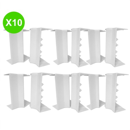 Angle intérieur goulotte DLPlus 130x50mm blanc pour goulotte Lot 10 Pcs