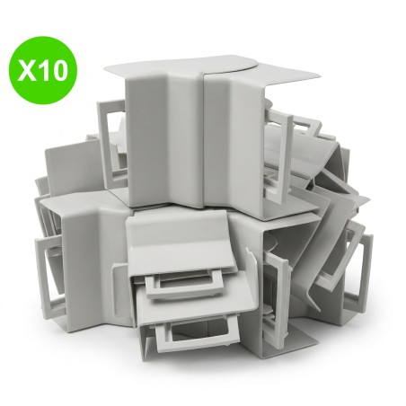 Angle intérieur goulotte DLPlus 85x50mm blanc pour goulotte Lot 10 Pcs