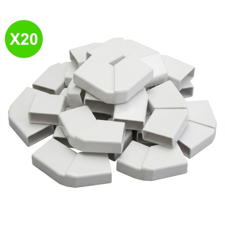 Angle plat variable DLPlus 32x16mm blanc pour moulure Lot 20 Pcs