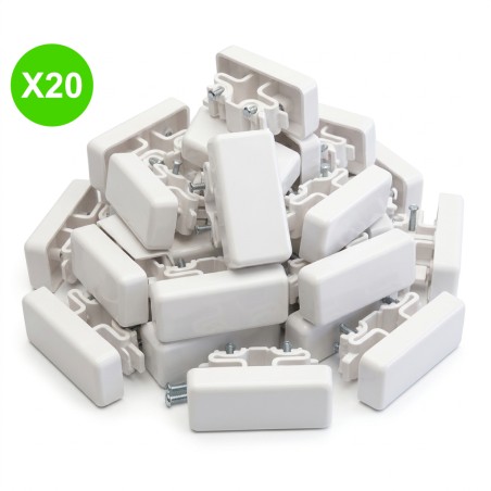 Embout moulure DLPlus 20x12,5mm blanc pour finition moulure Lot 20 Pcs