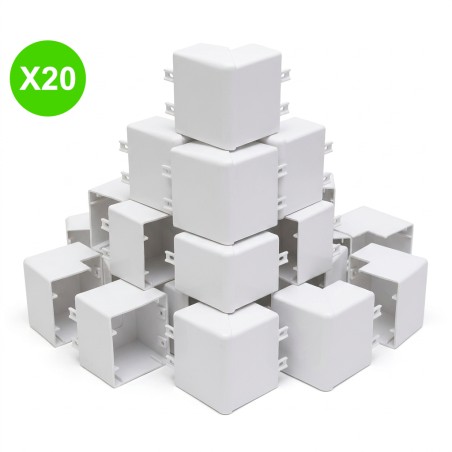 Angle extérieur variable DLPlus 60x20mm blanc pour moulure Lot 20 Pcs