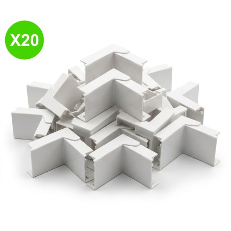 Angle intérieur/extérieur DLPlus 20x12,5mm blanc pour moulure Lot 20 Pcs