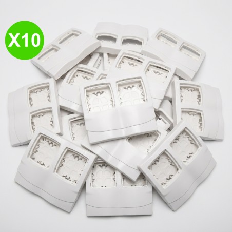 Cadre appareillage Oteo DLPlus 2 postes épaisseur 12,5mm Lot 10 Pcs
