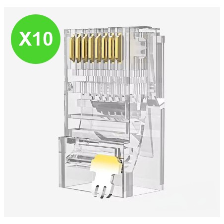 Connecteur RJ45 cat. 6 UTP à sertir Lot de 10