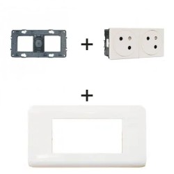 Mosaic Link prises 2P+T 16A blanc complet 278164L