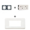 Mosaic Link prises double 2P+T 16A 4 modules blanc kit complet
