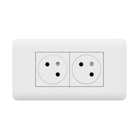 Mosaic Link prises double 2P+T 16A 4 modules blanc