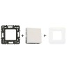 Mosaic Poussoir inverseur blanc kit complet avec support et plaque
