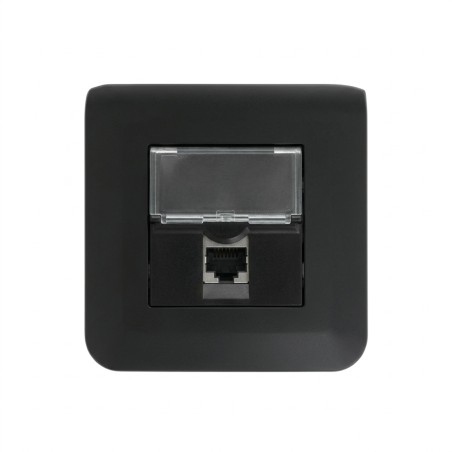 Mosaic Prise RJ45 Cat.6 FTP noir mat complet 079165L