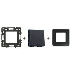 Mosaic Poussoir 6A 2 modules noir mat complet 079140L