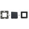 Mosaic Interrupteur V&V noir mat kit complet avec support et plaque