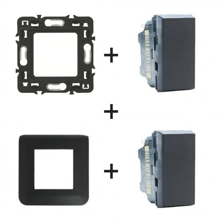 Mosaic Interrupteur V&V 1 module kit complet avec support et plaque