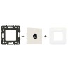 Mosaic Prise TV mâle simple blanc kit complet avec support et plaque