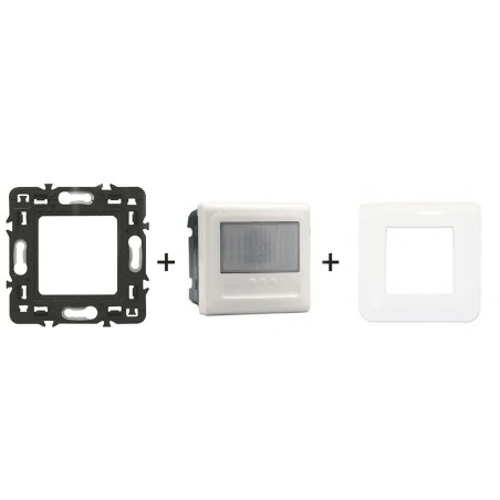 Mosaic Détecteur avec dérogation 2 fils 100W LED blanc kit complet