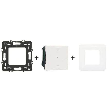 Mosaic Variateur LED 3 fils 150W kit complet avec support et plaque