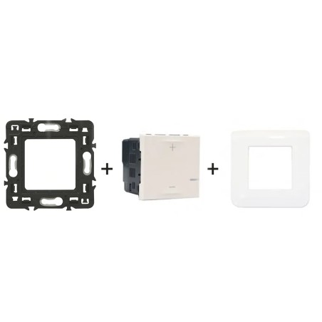 Mosaic Variateur LED 2 fils 125W kit complet avec support et plaque