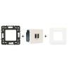 Mosaic Chargeur USB Type A+C 15W 2 modules blanc avec support et plaque