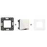 Mosaic Sortie de câble 2 modules blanc avec serre-câble kit complet