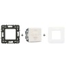 Mosaic Poussoir volet roulant 2 modules blanc avec support et plaque