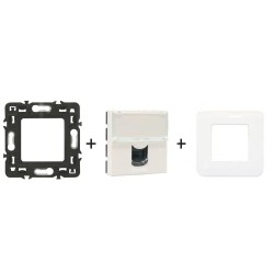Mosaic Prise RJ45 Cat.6A STP blanc complet 076576