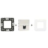 Mosaic Prise RJ45 2 modules blanc kit complet avec support et plaque