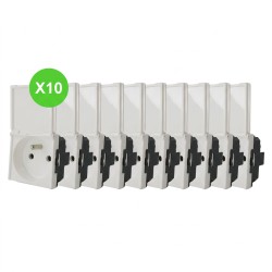 Mosaic Prise 2P+T 16A 2 modules blanc 278149L Lot 10 Pcs
