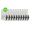 Mosaic Prise 2P+T 16A avec volet 2 modules blanc Lot de 10 pièces