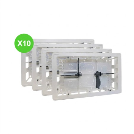 Cadre saillie Mosaic pour appareillage 2x10 modules Lot de 10 pièces