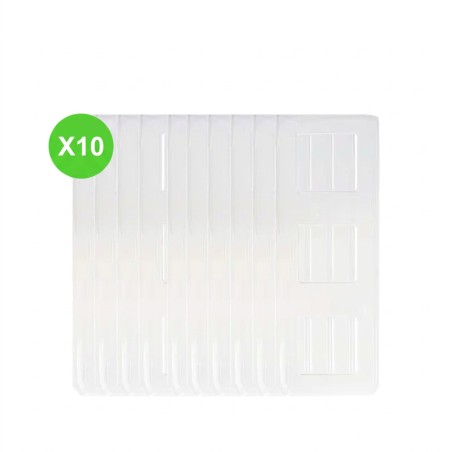 Plaque Mosaic 3x2 modules pour appareillage blanche Lot de 10 pièces
