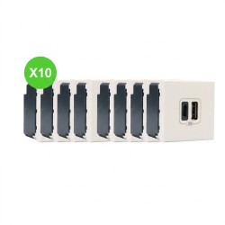 Mosaic Chargeur USB Type A+C 15W blanc 077592 Lot 10 Pcs