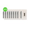 Mosaic Chargeur USB Type A 7,5W 1 module blanc Lot de 10 pièces