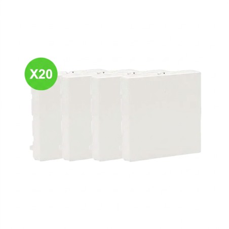 Mosaic Obturateur 2 modules blanc pour poste vide Lot de 20 pièces