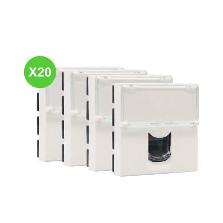Mosaic Prise RJ45 catégorie 6A STP 2 modules blanc Lot de 20 pièces