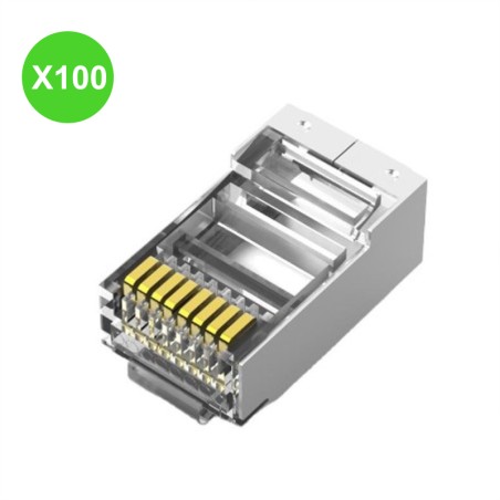 Connecteur RJ45 cat. 6 FTP à sertir Lot de 100