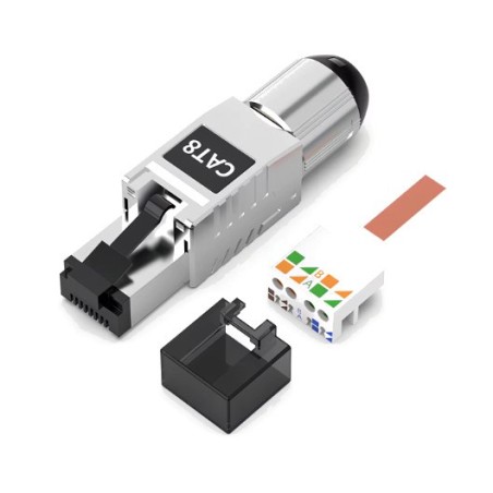 Connecteur RJ45 blindé Cat.8 S/FTP noir
