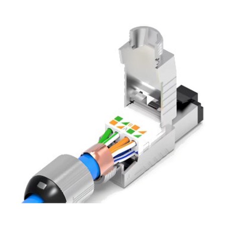 Connecteur RJ45 blindé Cat.8 S/FTP noir par vissage métallique
