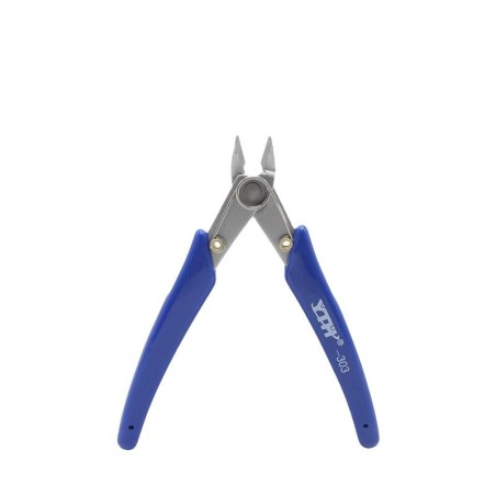 Pince coupante diagonale bleue acier inoxydable avec mâchoire biseautée