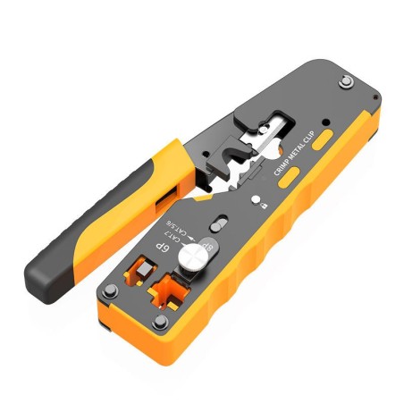 Pince à sertir ergonomique RJ45 jaune sertit les connecteurs RJ45
