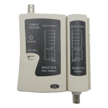 Testeur de câble RJ45/RJ11/BNC voyants LED module distant détachable