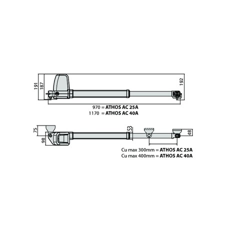 Motorisation portail battants ATHOS A40, kit 230V