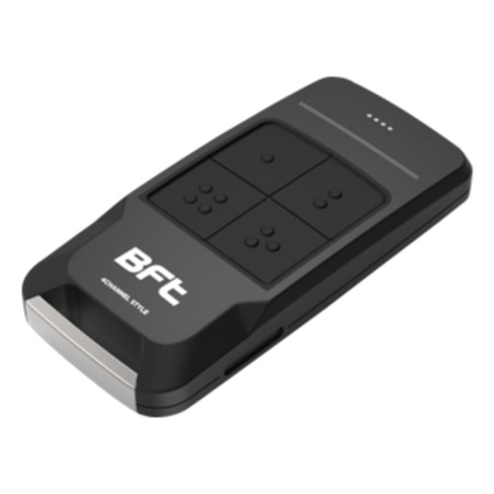 Télécommande BFT Mitto Style C4 noire, 4 canaux 433 MHz, portée 50/100 m