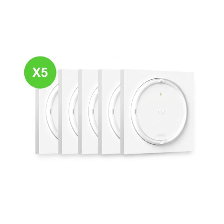 Commande Amy 1 io 1 canal cadre carré blanc IP20 lot de 5 pièces