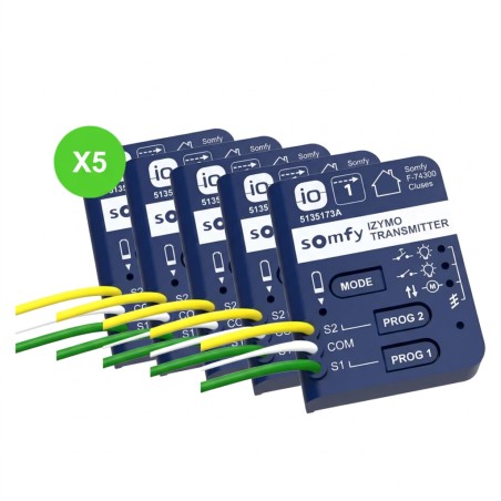 Micro-émetteur IZYMO io 2 canaux radio encastrable en lot de 5 pièces