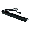 Bandeau PDU 19" 8 prises + interrupteur 2P+T françaises, 16A, 1U, alu