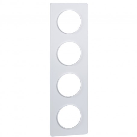SCHNEIDER S520808 - Plaque, 4 postes, horiz. ou vert., Odace, Blanc