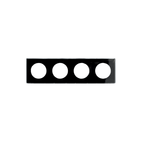 SCHNEIDER S520908Z (F) Plaque noir support Blanc, 4 postes, Odace