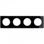 SCHNEIDER S520908Z (F) Plaque noir support Blanc, 4 postes, Odace